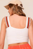 Ruffle Strap Crop Tank Top