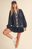 IST6168 KNIT CARDIGAN AND SKIRT SET