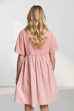 DROP SHOULDER BABYDOLL DRESS - RED3499