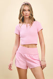 CP10043-Motion Athleisure Wide Waistband Detail Short