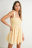Sun-Kissed Smocked Mini Dress