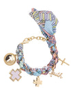 Louisa Beaded Cross Scarf Bracelet in Pastel Multi