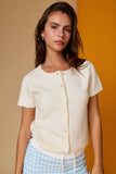 PC19323 Short Sleeve Button Front Cardigan