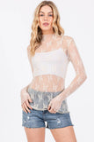 LONG SLEEVE FLORAL LACE TOP
