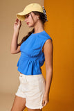PT19612 Side Pleats Sleeveless Tee