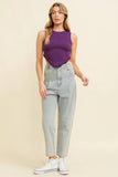 SLEEVELESS TASSLE HEM KNIT TANK