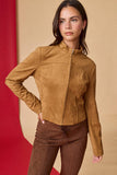 Faux Suede Zip Up Jacket
