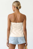 Tailored Long Satin Tube Top