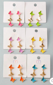 Colored Butterfly Earrings