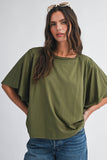 8550HN Boxy Dolman Short Sleeve Top