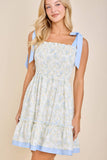 Floral Ribbon Strap Sundress – Ruffle Hem Vintage Charm