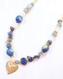 Sarasota Stone Charm Necklace Blue