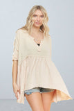 OVERSIZED MINERAL WASHED FLARE TOP - RET3482