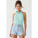 Sleeveless Wide Braid Detail Top
