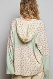 Mixed-Fabric Feminine Look Floral Lace Trim Long Sleeve