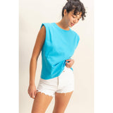 Shoulder Pad Sleeveless Top