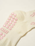 Bow Ruffle Grip Sock [Soft Pink], Pilates Socks