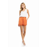 Lace Trim Tie Waist Shorts