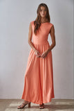 L9334 | Knit Polyester Spandex Open Back Wide Leg Jumpsuit
