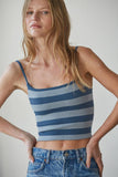 S1304N | Knit Striped Seamless Cami Strap Reversible Top