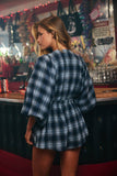 IR5268C Plaid Print Long-sleeve Romper