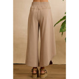 FRENCH TERRY OUT SEAM DETAIL TULIP HEM PANTS