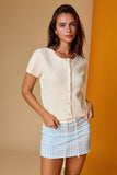 PC19323 Short Sleeve Button Front Cardigan