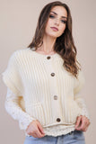12W3382N-Oversized Button Down Knit Sweater Top
