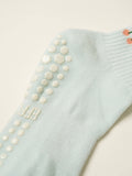 Cherry Ruffle Grip Sock [Baby Blue], Pilates Socks