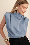 High Neck Back Zipper Top