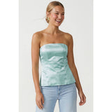 Tailored Long Satin Tube Top