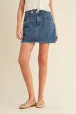 CS5938A - PEARL POCKET DETAIL DENIM SKIRT