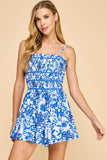 Floral Print Removable Straps Smocked Bodie Romper