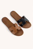CRUCIAL-01 CUT-OUT DESIGN UPPER SLIP ON SANDALS