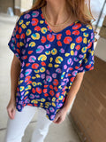 The Poppy Royal Blue Leopard Top