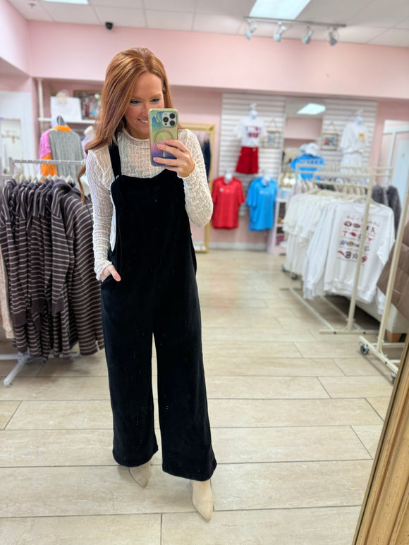 Black Corduroy Jumpsuit