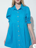 Turqouise Button Up Dress