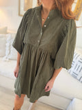 Vineyard Green Corduroy Dress