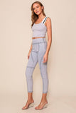 Ruffle Strap Crop Tank Top