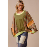 STRIPE MIXED AND MATCH LOOSE FIT TOP
