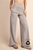 P476337 V WAIST WIDE RECYCLED BUTTER PANT
