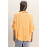 Relaxed High-Low Batwing Sleeve Top