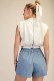 High Neck Back Zipper Top