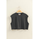 Crew Neck Boxy Sleeveless Cropped Top