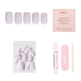 Lilac Gray Press-On Nails | Short Squoval Solid Holiday