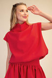 Mock Neck Balloon Top
