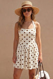 Polka Dot Halter Mini Dress