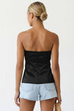 Tailored Long Satin Tube Top