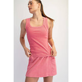 MINERAL WASHED COTTON RIB SLEEVELESS TANK