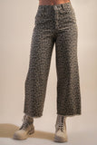 NP70730-Leopard Printed Marine Straight Pants